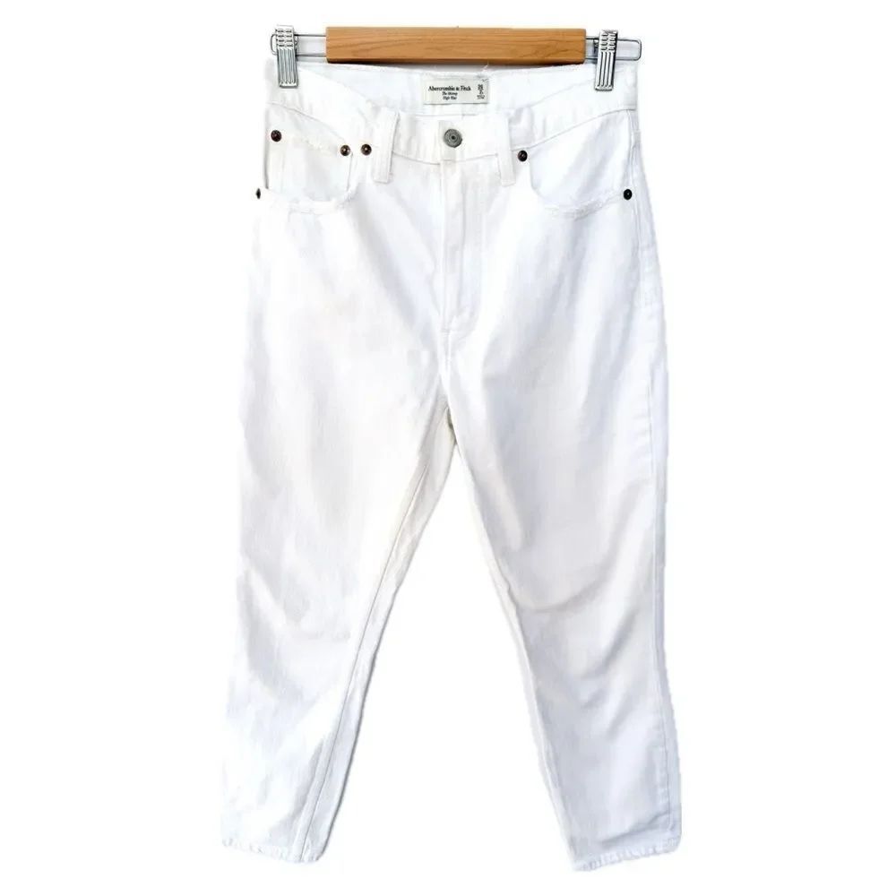 Abercrombie & Fitch The Skinny High Rise White Denim Jeans 26 Short